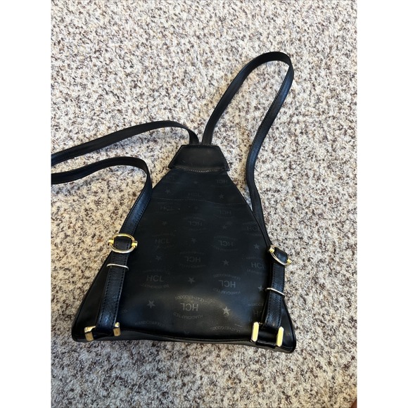 HCL Signature  Black Leather Zip Pocket Backpack‎ Vintage Bag Made in Germany main image 6